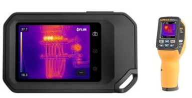 Equipos de diagnóstico: cámara termográfica FLIR C5 y termómetro Fluke